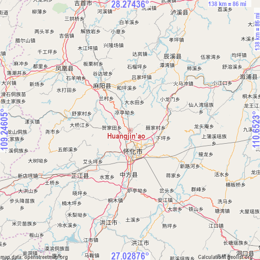 Huangjin’ao on map