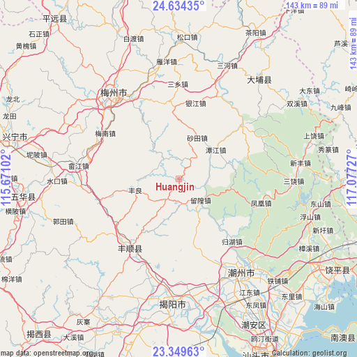 Huangjin on map