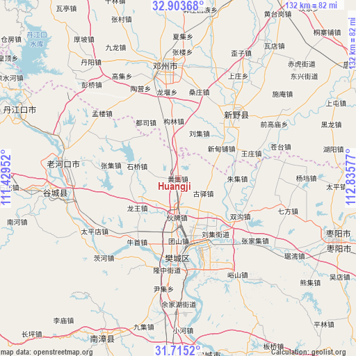 Huangji on map