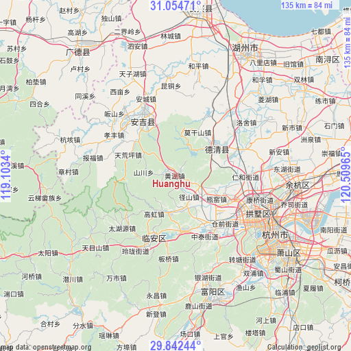Huanghu on map