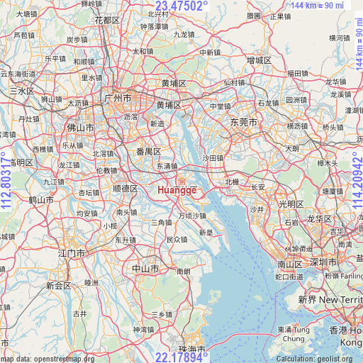 Huangge on map