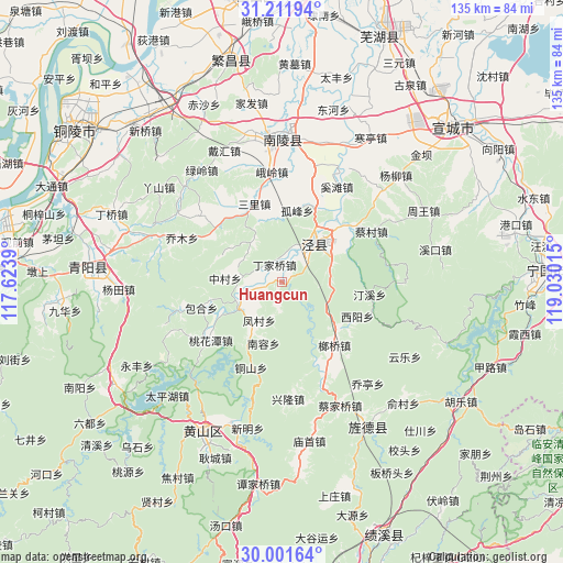 Huangcun on map