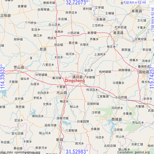 Dingcheng on map