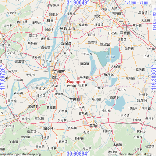 Huangchi on map