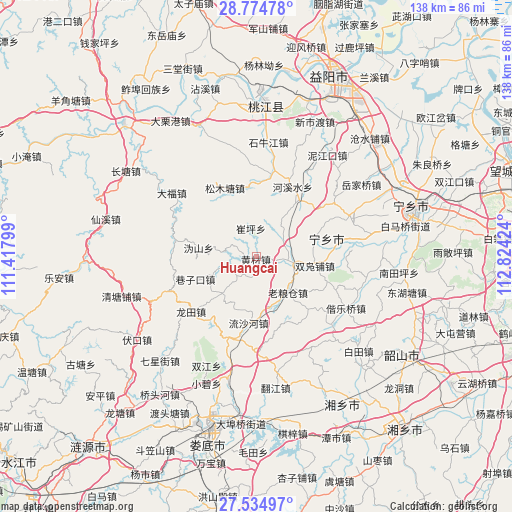 Huangcai on map