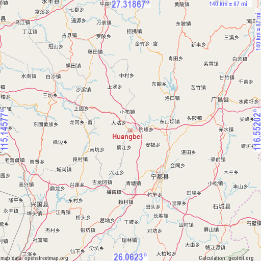 Huangbei on map