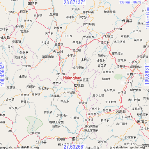 Huangban on map