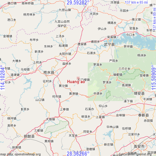 Huang’ao on map