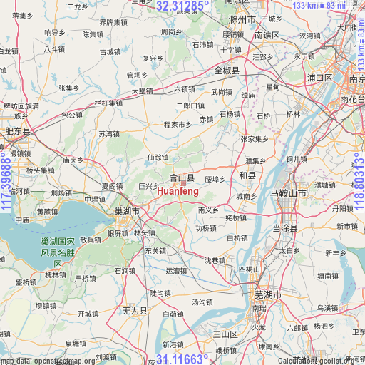 Huanfeng on map