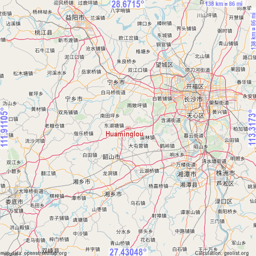 Huaminglou on map