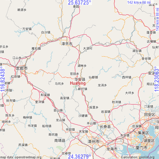 Huafeng on map