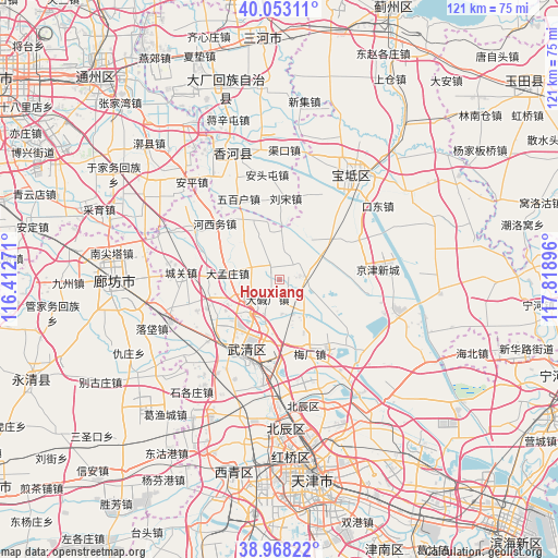 Houxiang on map