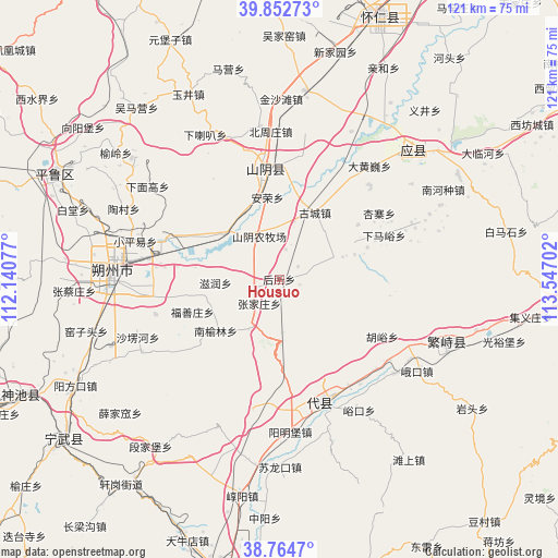 Housuo on map