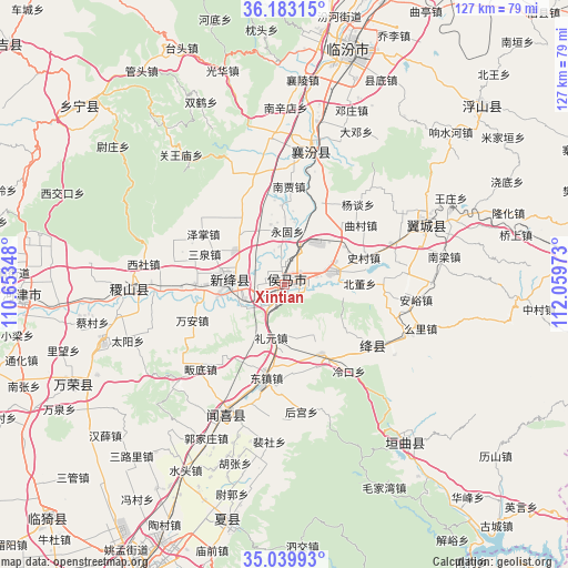 Xintian on map