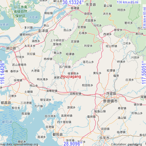 Houjiagang on map