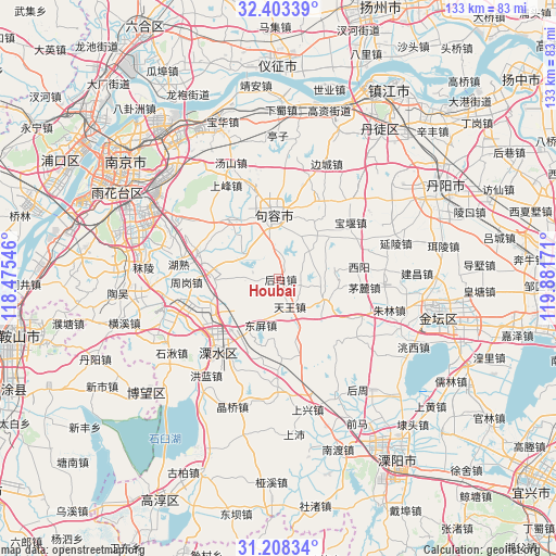 Houbai on map