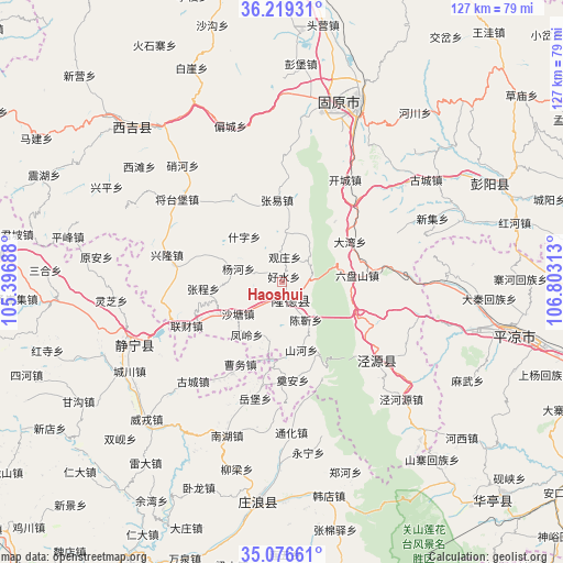 Haoshui on map