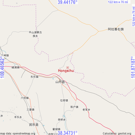 Hongsihu on map