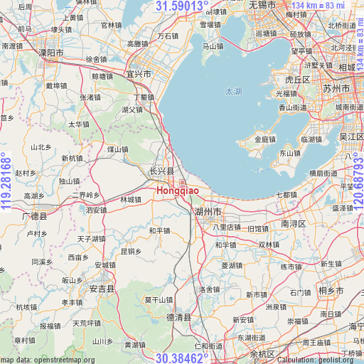 Hongqiao on map