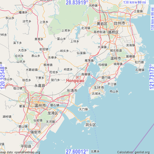 Hongqiao on map