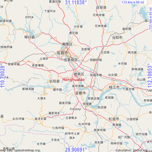 Honghuatao on map