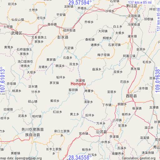 Hongdu on map