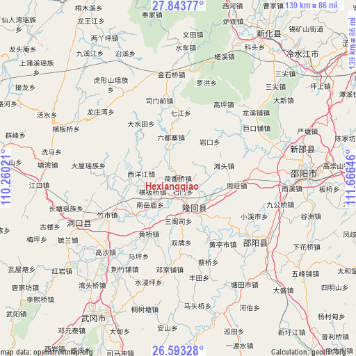 Hexiangqiao on map