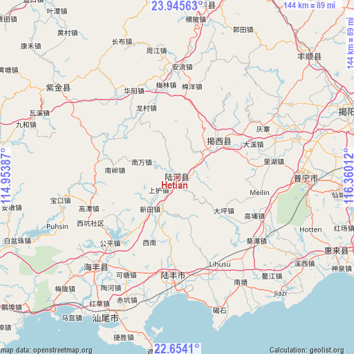 Hetian on map