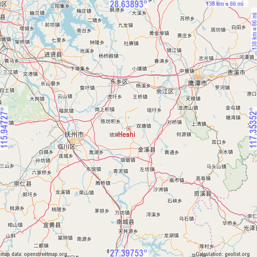 Heshi on map