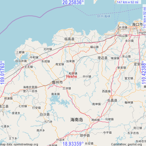 Heshe on map