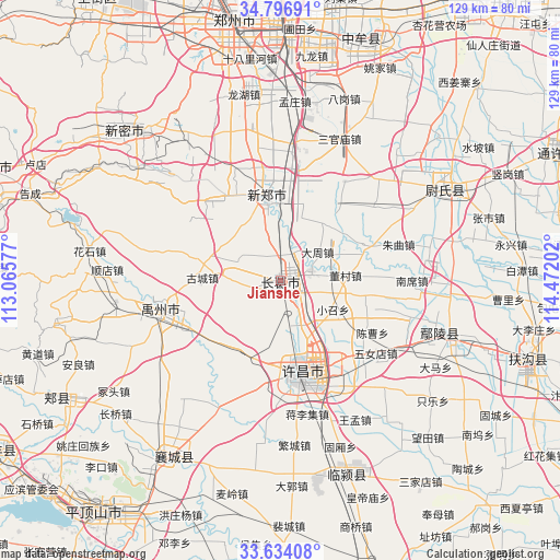 Jianshe on map