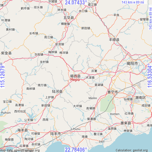 Hepo on map