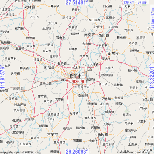 Hengyang on map