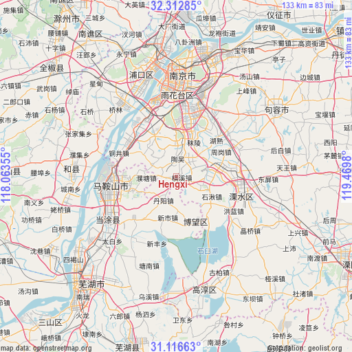 Hengxi on map