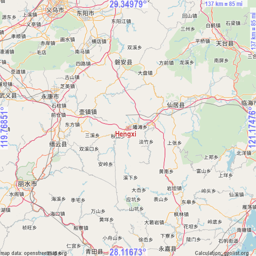 Hengxi on map