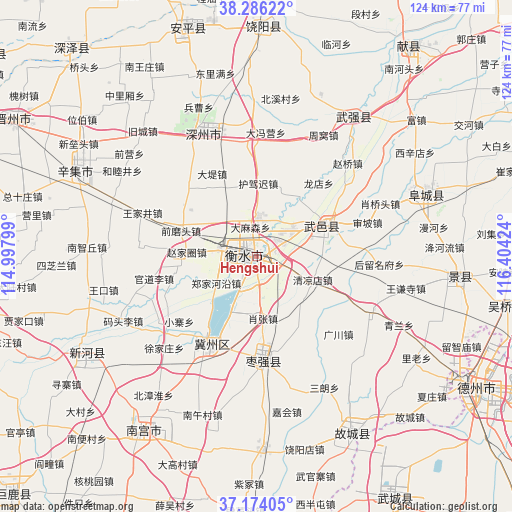 Hengshui on map