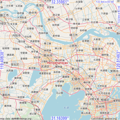 Hengshanqiao on map