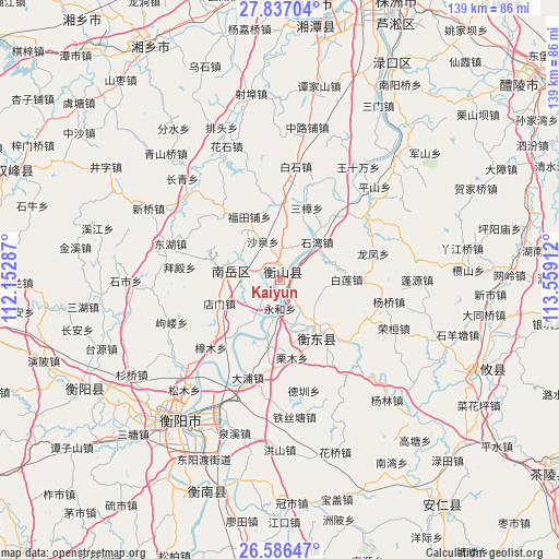 Kaiyun on map