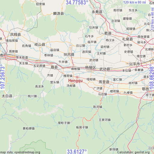 Hengqu on map