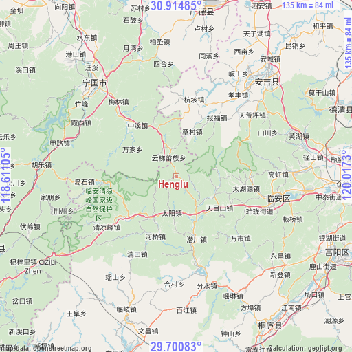 Henglu on map