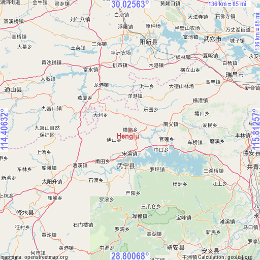 Henglu on map