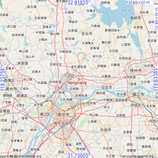 Hengliang on map