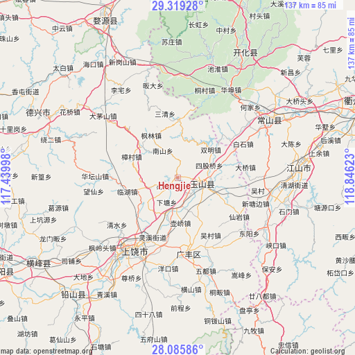 Hengjie on map