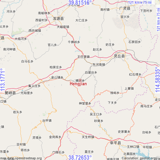 Hengjian on map