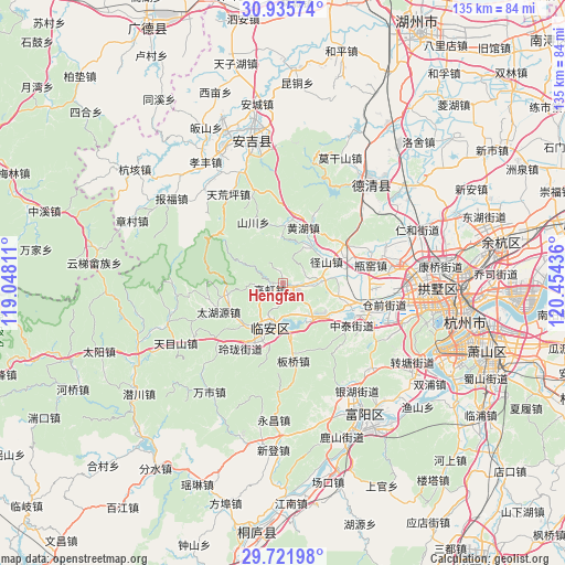 Hengfan on map