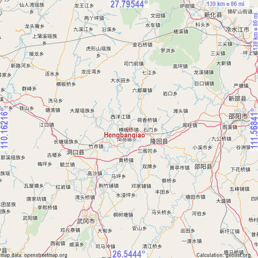 Hengbanqiao on map