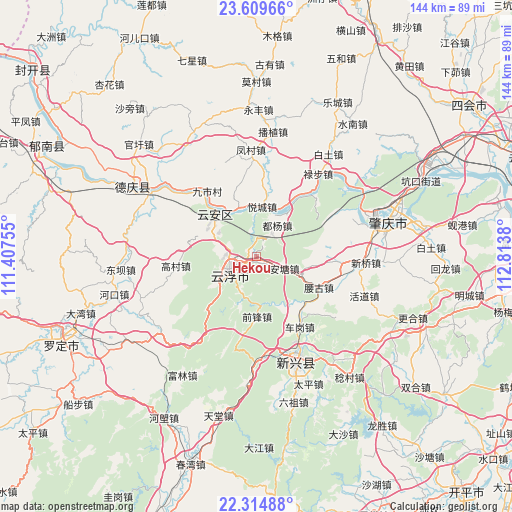 Hekou on map