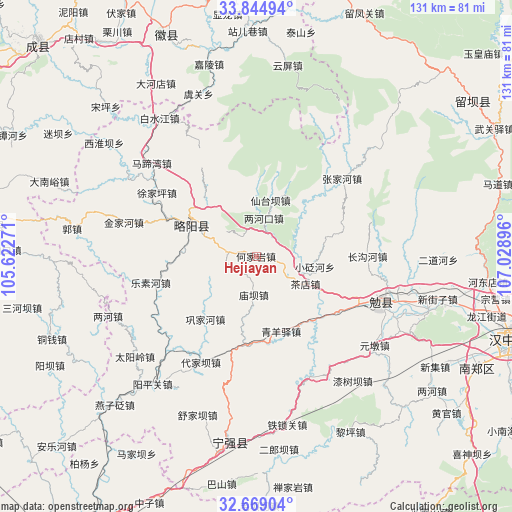 Hejiayan on map