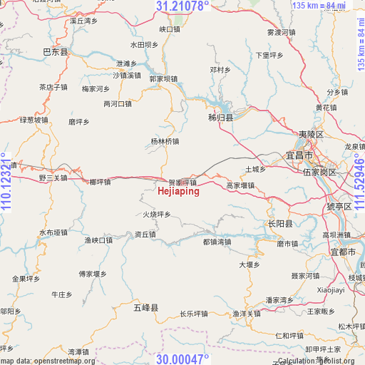 Hejiaping on map