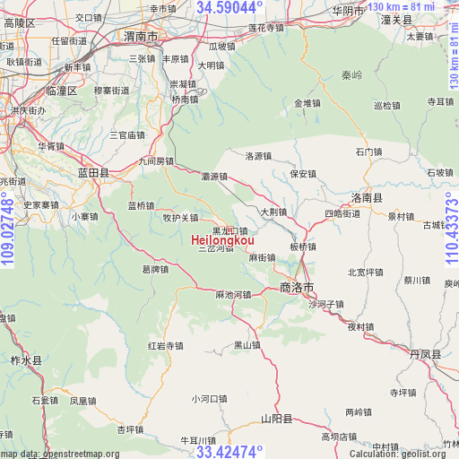 Heilongkou on map